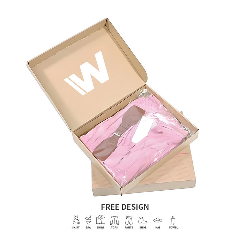 Kotak Pembungkusan Pakaian Beralun Mudah Coklat