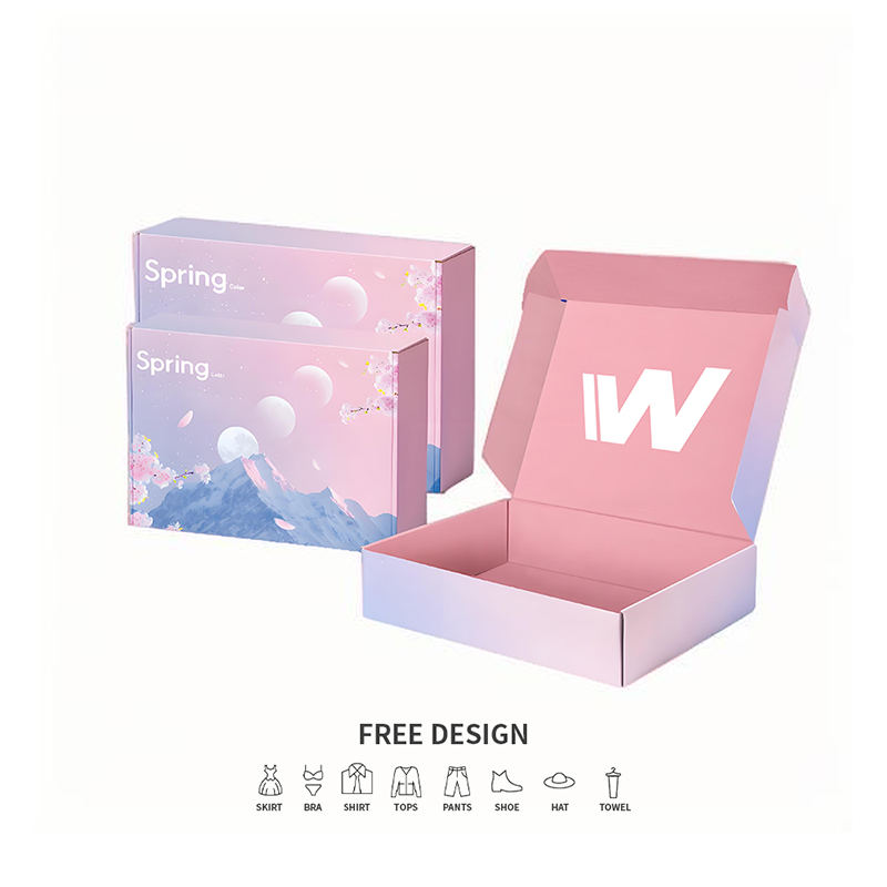Kotak Pembungkusan Pakaian Beralun Kecerunan Pastel