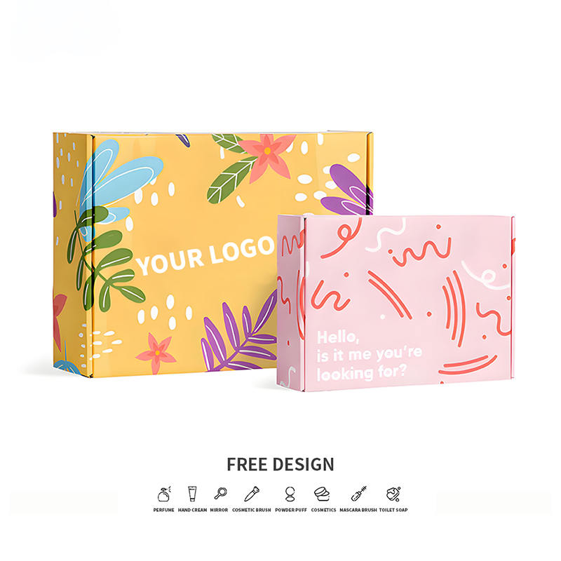 Kotak Pembungkusan Kosmetik Beralun Alam Berwarna-warni