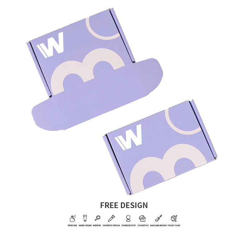 Kotak Pembungkusan Kosmetik Beralun Ungu Lavender