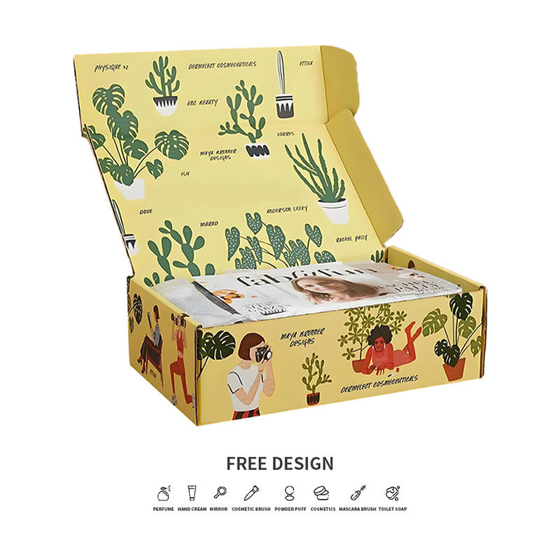 Kotak Pembungkusan Kosmetik Bergelombang Tumbuhan Berpasu yang Suka Bermain