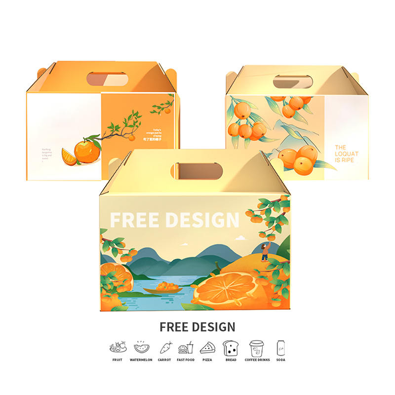 Kotak Pembungkusan Oren Beralun