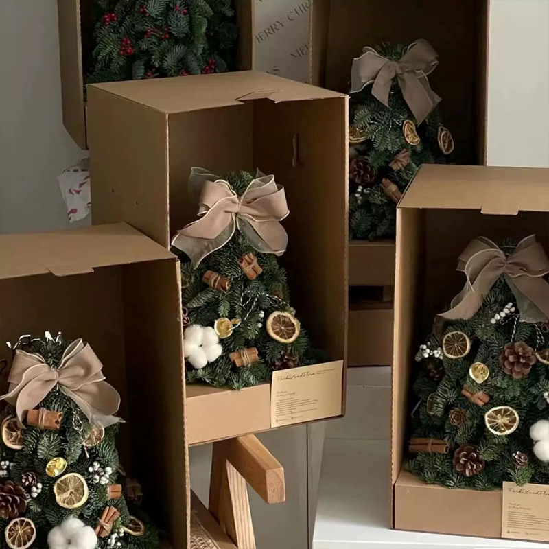 Kotak Hadiah Bunga Beralun Coklat Seragam